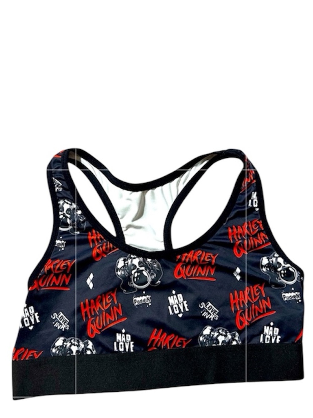 Harley Quinn Red & Black Graphics Sports Bra
